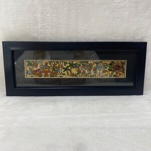 Tadpatra Chitra Palm Leaf Painting Folk Tribal Art Framed